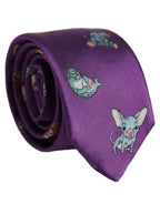 Dolce & Gabbana Men Purple Animal Print Adjustable Tied Necktie Tie
