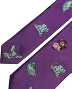 Dolce & Gabbana Men Purple Animal Print Adjustable Tied Necktie Tie