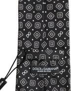 Dolce & Gabbana Men Black DG Logo 100% Silk Adjustable Tied Necktie Tie