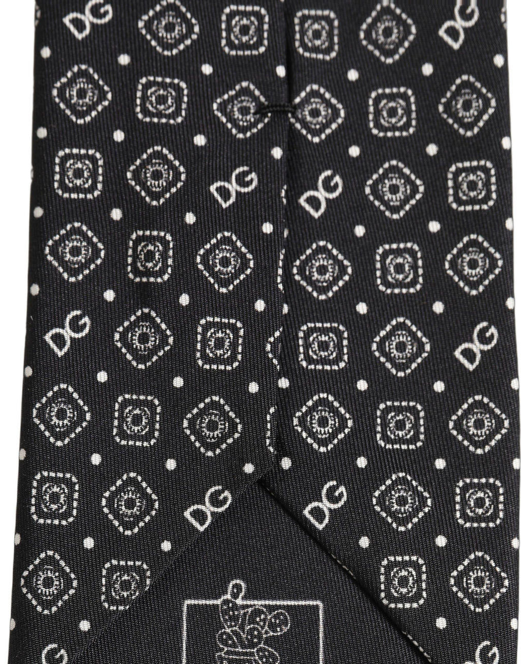 Dolce & Gabbana Men Black DG Logo 100% Silk Adjustable Tied Necktie Tie