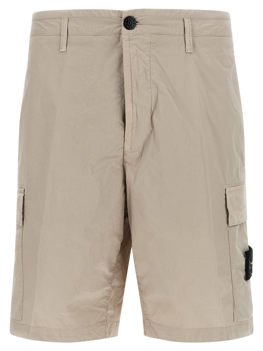 Stone Island Gray Cotton Bermuda Shorts
