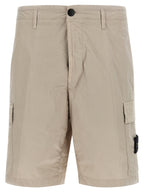 Stone Island Gray Cotton Bermuda Shorts