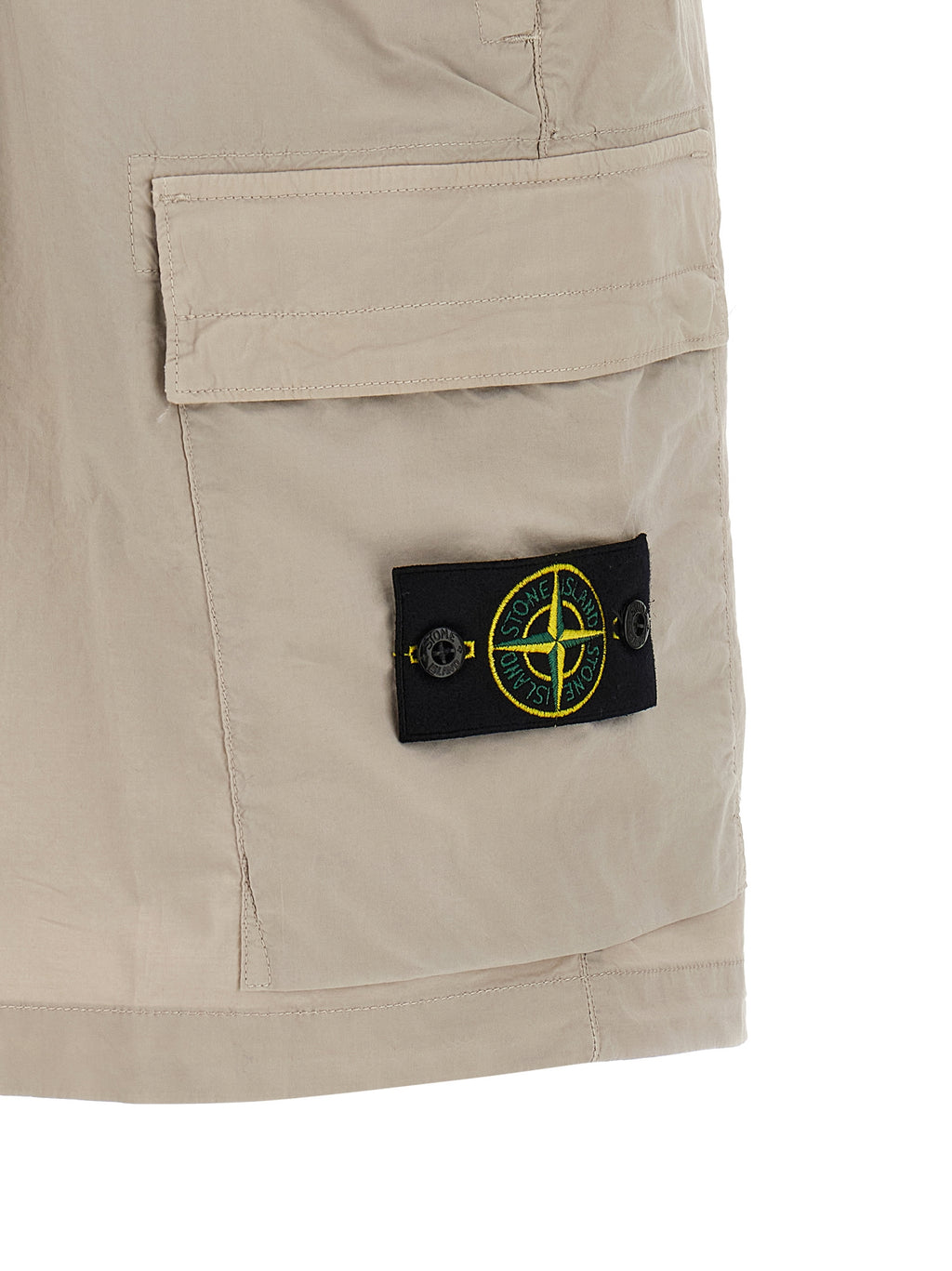 Stone Island Gray Cotton Bermuda Shorts