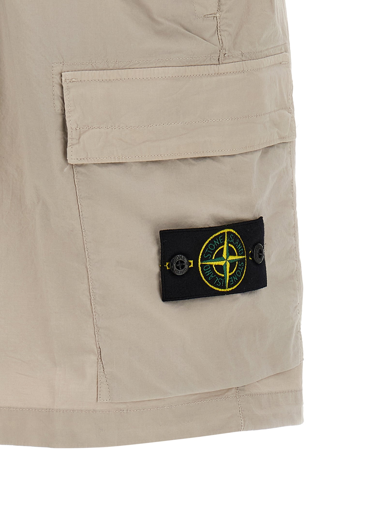 Stone Island Gray Cotton Bermuda Shorts