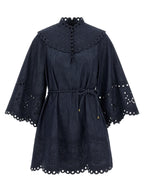 Zimmermann Blue Cotton Short Dress