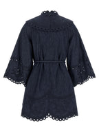 Zimmermann Blue Cotton Short Dress