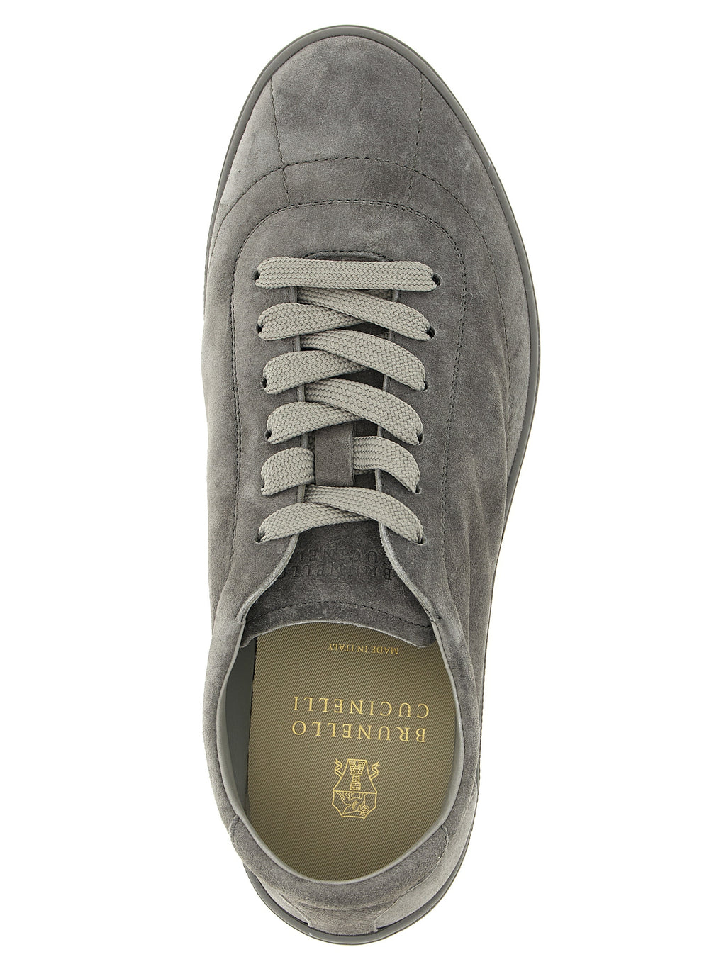 Brunello Cucinelli Gray Calfskin Low Top Sneakers