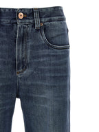 Brunello Cucinelli Blue Cotton Relaxed Fit Jeans