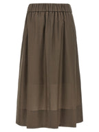 Peserico Brown Lycra Midi Skirt
