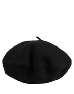 Dolce & Gabbana Black Wool French Style Beret Capello Hat