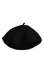 Dolce & Gabbana Black Wool French Style Beret Capello Hat