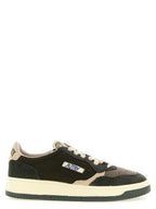 Autry Brown Textile Low Top Sneakers
