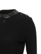 Courrèges Black Viscose Cardigan