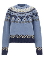 Alanui Blue Virgin Wool Cardigan