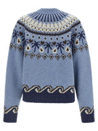 Alanui Blue Virgin Wool Cardigan