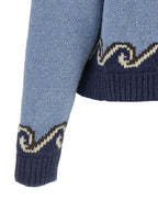 Alanui Blue Virgin Wool Cardigan