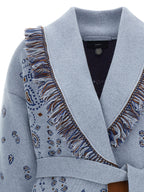 Alanui Blue Cashmere Cardigan