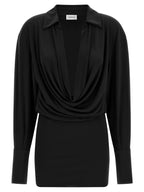 The Andamane Black Polyester Short Dress