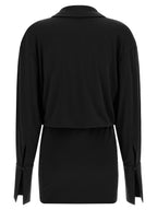 The Andamane Black Polyester Short Dress