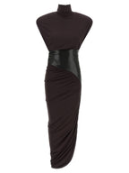 The Andamane Bordeaux Viscose Midi Dress