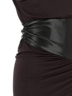 The Andamane Bordeaux Viscose Midi Dress