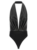 The Andamane Black Polyester Bodysuit