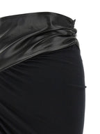 The Andamane Black Viscose Midi Skirt