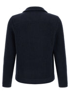 Brunello Cucinelli Blue Cashmere Cardigan