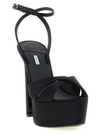 LE SILLA Black Viscose Stiletto Heel Sandals