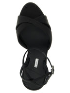 LE SILLA Black Viscose Stiletto Heel Sandals