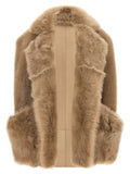 BLANCHA Beige Lamb Fur Sleeveless Jacket