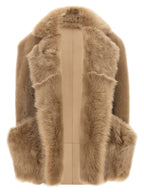 BLANCHA Beige Lamb Fur Sleeveless Jacket