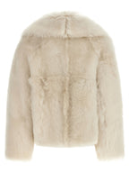 BLANCHA White Lamb Fur Full-Length Jacket