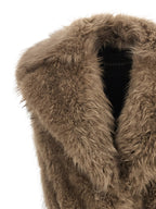 BLANCHA Beige Lamb Fur Sleeveless Jacket