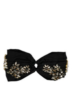 Dolce & Gabbana Black Silk Crystal Embellishment One Size Headband
