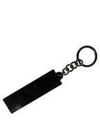 Dolce & Gabbana Neon Green Logo Print Charm Metal Keychain Keyring