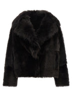BLANCHA Brown Lamb Fur Full-Length Jacket