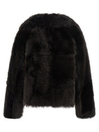 BLANCHA Brown Lamb Fur Full-Length Jacket