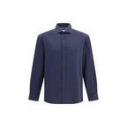 Brunello Cucinelli Blue Cotton Dress Shirt