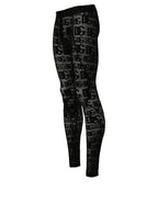 Dolce & Gabbana Black All Over Logo Print Sheer Pantyhose Underwear