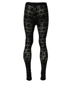 Dolce & Gabbana Black All Over Logo Print Sheer Pantyhose Underwear
