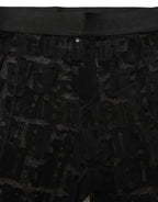 Dolce & Gabbana Black All Over Logo Print Sheer Pantyhose Underwear