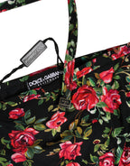 Dolce & Gabbana Black Floral Print Nylon Beachwear Bikini Bottom