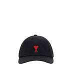 Ami Paris Black Cotton Cap (Baseball Hat)