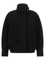Alberto Biani Black Wool Bomber