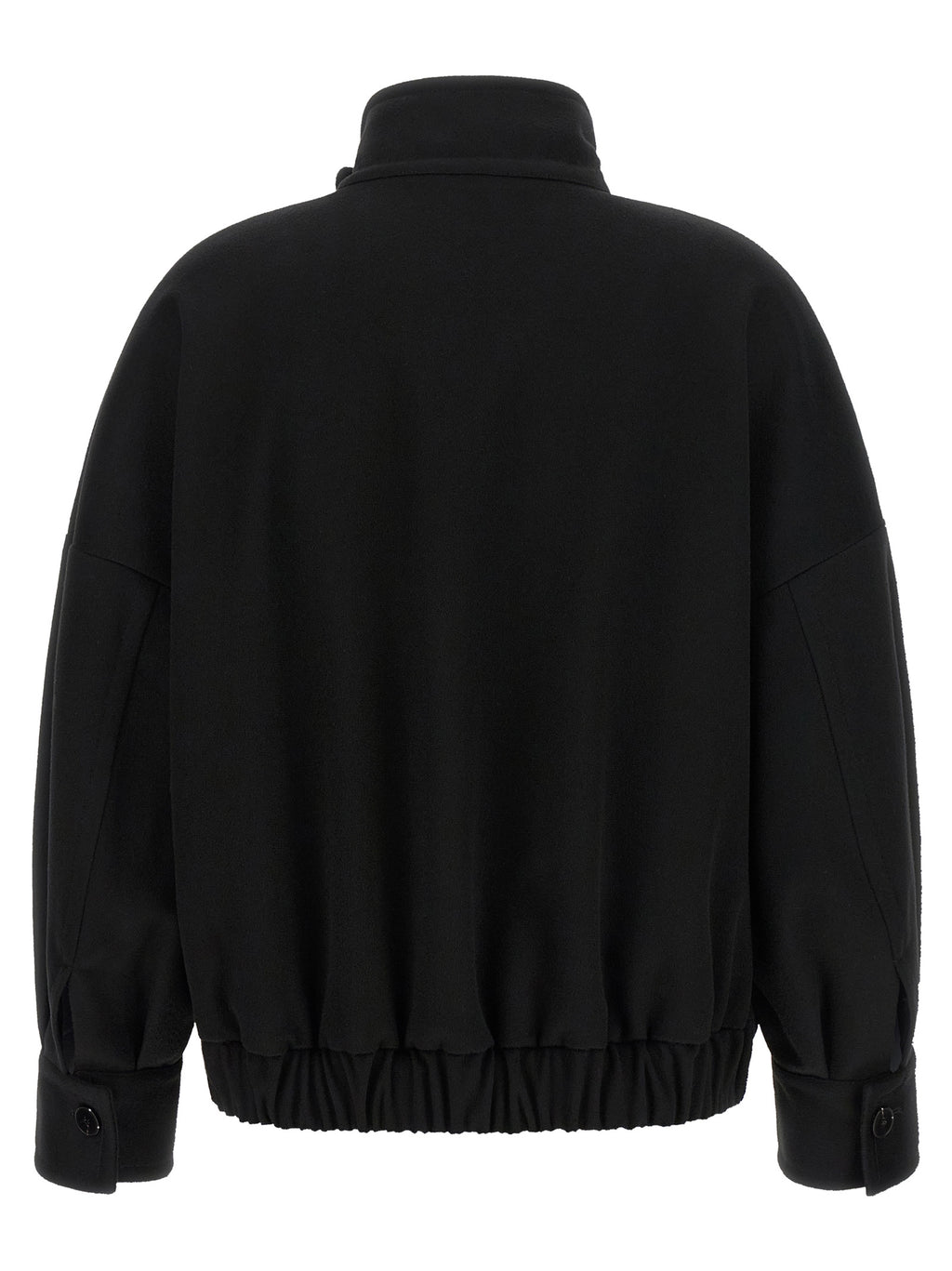 Alberto Biani Black Wool Bomber