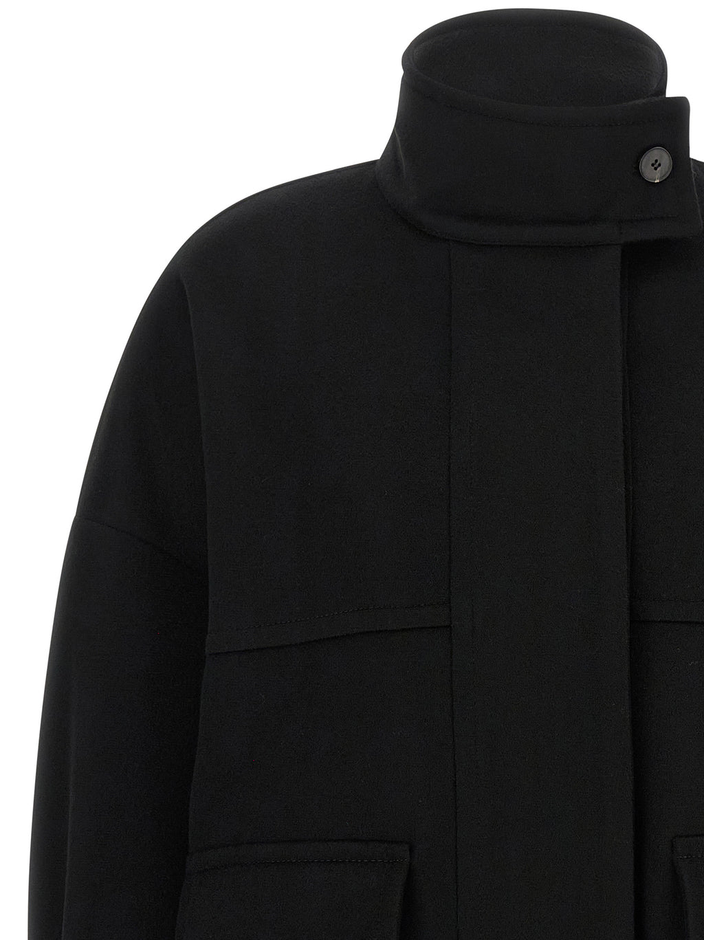 Alberto Biani Black Wool Bomber