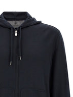 Brunello Cucinelli Blue Cashmere Sweatshirt