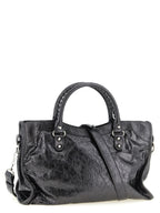 Balenciaga Silver Lamb Leather Handbag