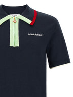 Casablanca Blue Wool Polo Shirt